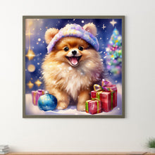 Load image into Gallery viewer, Christmas Pomeranian 30*30CM (canvas) Full Round Drill Diamond Painting
