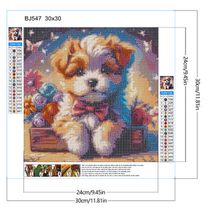 Yarn Dog 30*30CM (canvas) Full Round Drill Diamond Painting