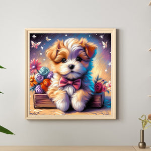 Yarn Dog 30*30CM (canvas) Full Round Drill Diamond Painting