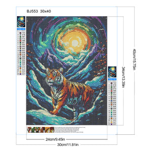 Tiger 30*40CM (canvas) Full Round Drill Diamond Painting