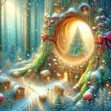 Load image into Gallery viewer, Christmas In The Forest Mini Town 30*30CM (canvas) Full Round Drill Diamond Painting
