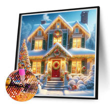 Load image into Gallery viewer, Winter Night Christmas House 30*30CM (canvas) Full Round Drill Diamond Painting
