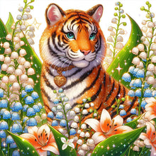 Load image into Gallery viewer, Tiger And Flowers 30*30CM (canvas) Full Round Drill Diamond Painting
