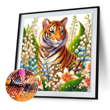 Load image into Gallery viewer, Tiger And Flowers 30*30CM (canvas) Full Round Drill Diamond Painting
