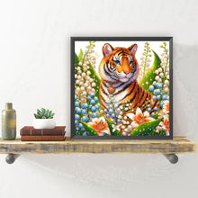 Load image into Gallery viewer, Tiger And Flowers 30*30CM (canvas) Full Round Drill Diamond Painting
