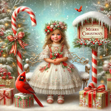 Load image into Gallery viewer, Christmas Girl 40*40CM (canvas) Full Round Drill Diamond Painting
