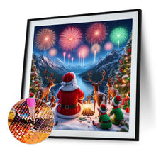 Load image into Gallery viewer, Santa Claus And Elk Watching Fireworks 40*40CM (canvas) Full Round Drill Diamond Painting
