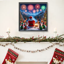 Load image into Gallery viewer, Santa Claus And Elk Watching Fireworks 40*40CM (canvas) Full Round Drill Diamond Painting
