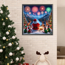 Load image into Gallery viewer, Santa Claus And Elk Watching Fireworks 40*40CM (canvas) Full Round Drill Diamond Painting
