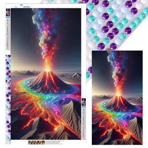 Colorful Volcano Eruption 40*70CM (canvas) Full Round Drill Diamond Painting