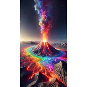 Colorful Volcano Eruption 40*70CM (canvas) Full Round Drill Diamond Painting