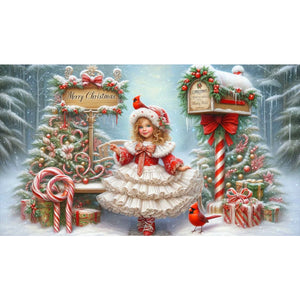 Merry Christmas 70*40CM (canvas) Full Round Drill Diamond Painting