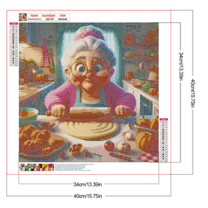 Baking Granny 40*40CM (canvas) Full Round Drill Diamond Painting