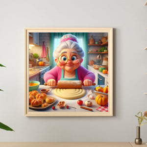 Baking Granny 40*40CM (canvas) Full Round Drill Diamond Painting