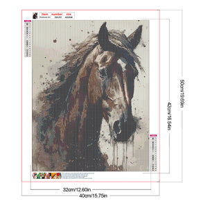 Horse 40*50CM (canvas) Full Round Drill Diamond Painting