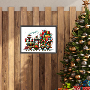 Christmas Gift Train 40*30CM (canvas) Full Square Drill Diamond Painting