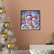 Load image into Gallery viewer, Winter Snowman Family 30*30CM (canvas) Special Shaped Drill Diamond Painting
