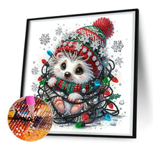 Load image into Gallery viewer, Christmas Lights And Little Hedgehog 30*30CM (canvas) Special Shaped Drill Diamond Painting
