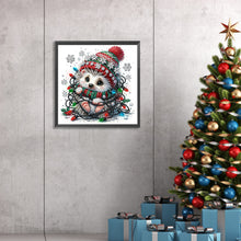 Load image into Gallery viewer, Christmas Lights And Little Hedgehog 30*30CM (canvas) Special Shaped Drill Diamond Painting
