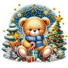 Load image into Gallery viewer, Christmas Bear 30*30CM (canvas) Special Shaped Drill Diamond Painting
