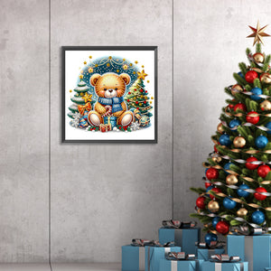 Christmas Bear 30*30CM (canvas) Special Shaped Drill Diamond Painting