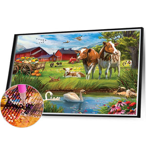 Pasture 40*30CM (canvas) Full Square Drill Diamond Painting