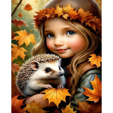 Load image into Gallery viewer, Girl Holding A Hedgehog 40*50CM (canvas) Full Square Drill Diamond Painting
