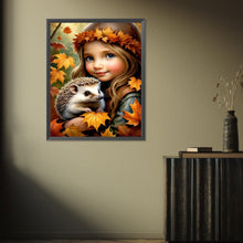 Load image into Gallery viewer, Girl Holding A Hedgehog 40*50CM (canvas) Full Square Drill Diamond Painting
