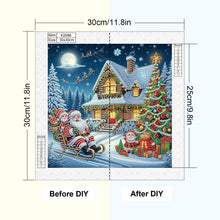 Load image into Gallery viewer, Christmas Atmosphere House 30*30CM (canvas) Special Shaped Drill Diamond Painting
