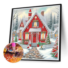 Load image into Gallery viewer, Christmas Atmosphere House 30*30CM (canvas) Special Shaped Drill Diamond Painting
