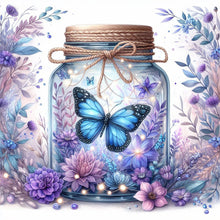 Load image into Gallery viewer, Purple Flower Vase With Butterfly 30*30CM (canvas) Full Round Drill Diamond Painting
