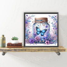 Load image into Gallery viewer, Purple Flower Vase With Butterfly 30*30CM (canvas) Full Round Drill Diamond Painting
