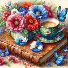 Load image into Gallery viewer, Bouquet Coffee Butterfly 30*30CM (canvas) Full Round Drill Diamond Painting
