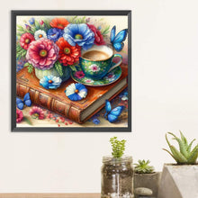 Load image into Gallery viewer, Bouquet Coffee Butterfly 30*30CM (canvas) Full Round Drill Diamond Painting
