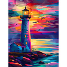 Load image into Gallery viewer, Sunset Lighthouse 30*40CM (canvas) Full Round Drill Diamond Painting
