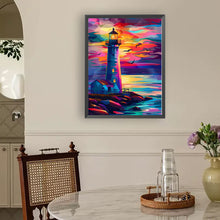 Load image into Gallery viewer, Sunset Lighthouse 30*40CM (canvas) Full Round Drill Diamond Painting
