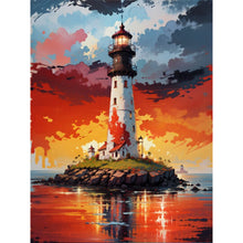 Load image into Gallery viewer, Lighthouse In The Sea 30*40CM (canvas) Full Round Drill Diamond Painting
