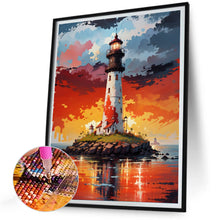 Load image into Gallery viewer, Lighthouse In The Sea 30*40CM (canvas) Full Round Drill Diamond Painting
