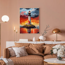 Load image into Gallery viewer, Lighthouse In The Sea 30*40CM (canvas) Full Round Drill Diamond Painting
