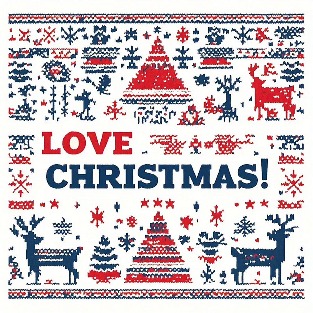 Love Christmas 40*40CM (canvas) Full Round Drill Diamond Painting