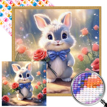 Load image into Gallery viewer, Bunny Holding Flower 30*30CM (canvas) Full AB Round Drill Diamond Painting
