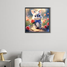 Load image into Gallery viewer, Bunny Holding Flower 30*30CM (canvas) Full AB Round Drill Diamond Painting
