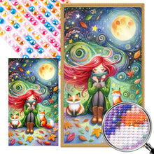 Load image into Gallery viewer, The Fox And The Red-Haired Girl 40*70CM (canvas) Full AB Round Drill Diamond Painting
