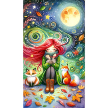 Load image into Gallery viewer, The Fox And The Red-Haired Girl 40*70CM (canvas) Full AB Round Drill Diamond Painting
