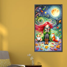 Load image into Gallery viewer, The Fox And The Red-Haired Girl 40*70CM (canvas) Full AB Round Drill Diamond Painting
