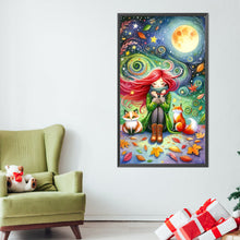 Load image into Gallery viewer, The Fox And The Red-Haired Girl 40*70CM (canvas) Full AB Round Drill Diamond Painting
