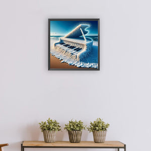 The Piano On The Sea 30*30CM (canvas) Full Round Drill Diamond Painting