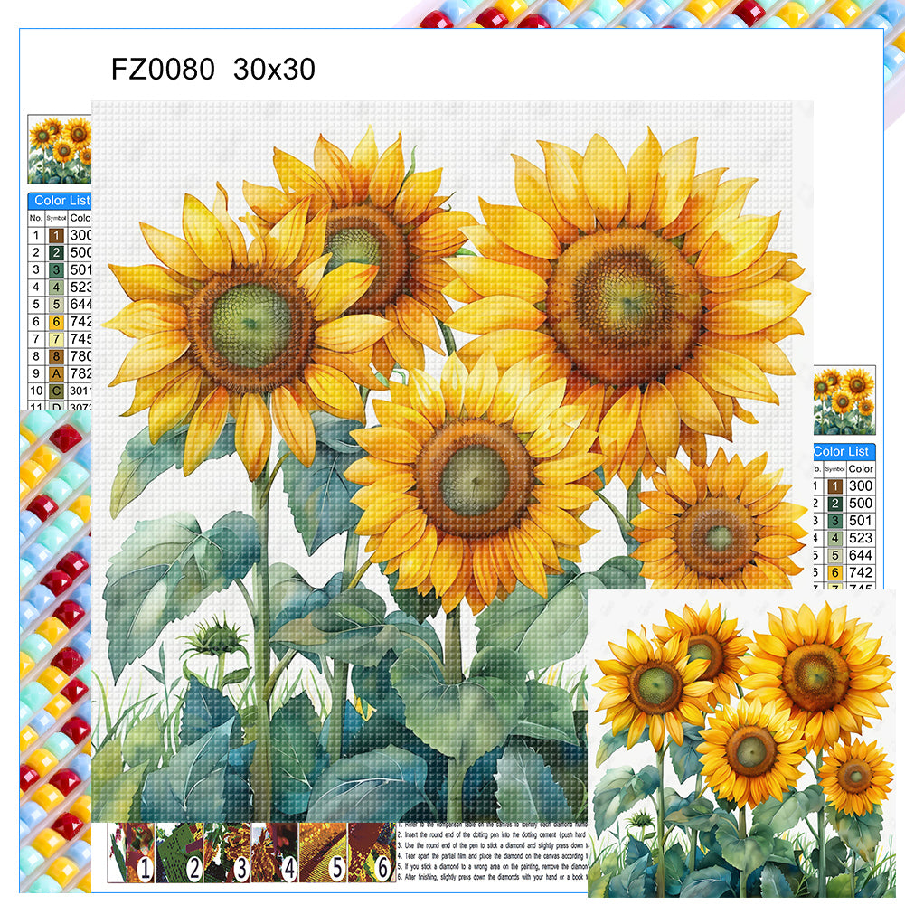 Sunflower 30*30CM (canvas) Full Square Drill Diamond Painting