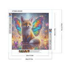 Load image into Gallery viewer, Colorful Feather Butterfly Fox 40*40CM (canvas) Full Round Drill Diamond Painting
