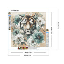 Load image into Gallery viewer, Blue And White Peony Tiger 40*40CM (canvas) Full Round Drill Diamond Painting
